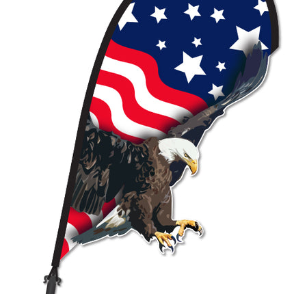 Clip On Paddle Flag - US Flag with Eagle
