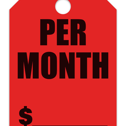 Mirror Hang Tags (Jumbo) - "Per Month"