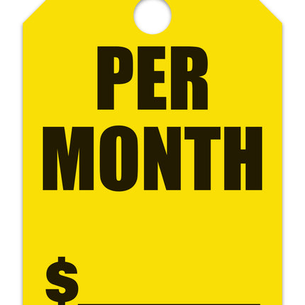 Mirror Hang Tags (Jumbo) - "Per Month"