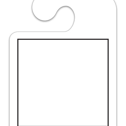 J-Hook Mirror Hang Tags (Jumbo) - Blank with Border