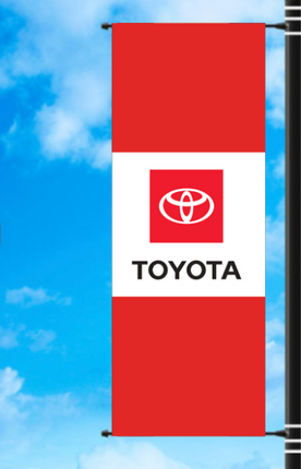 Vinyl Light Pole Banner - Toyota - Stacked